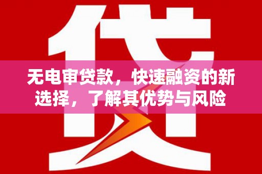 延边无电审贷款，快速融资的新选择，了解其优势与风险