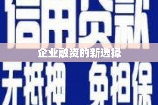 延边企业融资的新选择