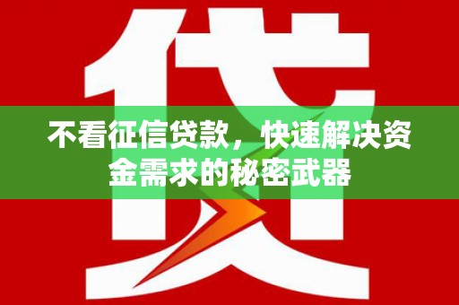 延边不看征信贷款，快速解决资金需求的秘密武器