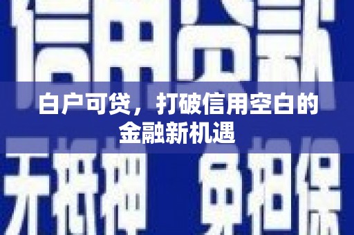 延边白户可贷，打破信用空白的金融新机遇