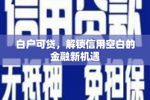 延边白户可贷，解锁信用空白的金融新机遇