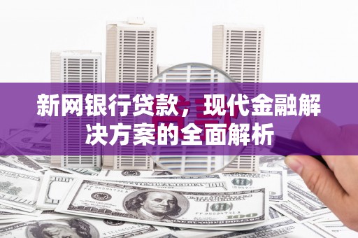 延边新网银行贷款，现代金融解决方案的全面解析