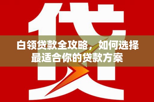 延边白领贷款全攻略，如何选择最适合你的贷款方案